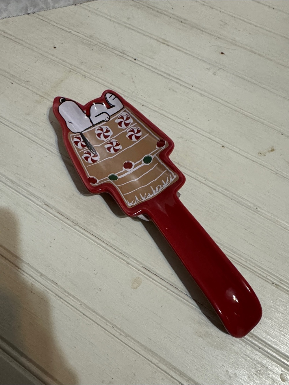 Peanuts Red Gingerbread Snoopy Ceramic Spoon Rest